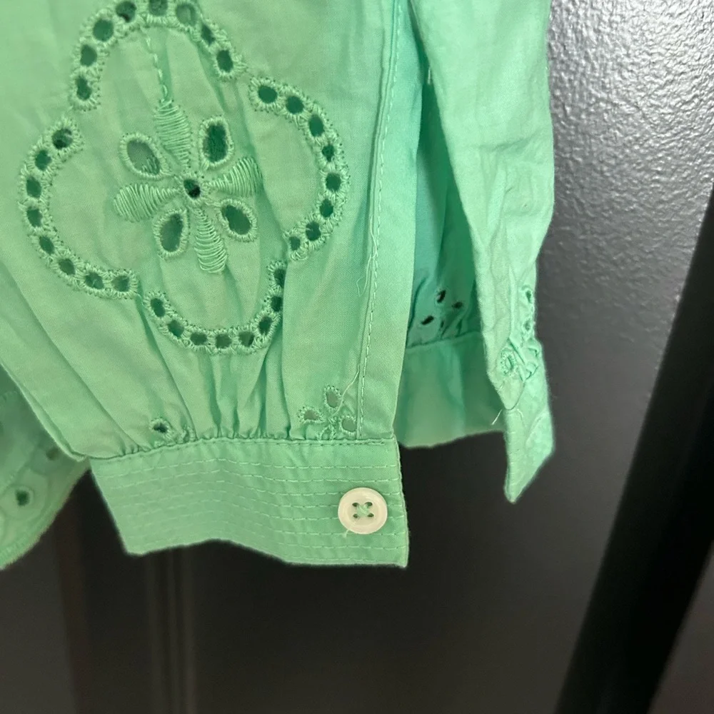 Talbots Mint Green Eyelet Blouse Small NWT - Picture 8 of 10